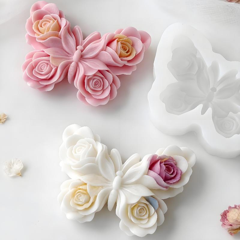 Soap Making Instructions - DIY Rosen-Schmetterling Silikonform Handgemachte Aroma-Kerzen Gips
