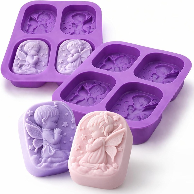 Soap Making Kit For Beginners - Engel-Silikonform für Seifenherstellung, Design mit betenden